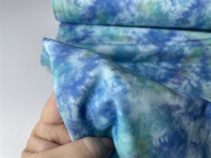 Bomuldsjersey - lækker tie dye i aqua